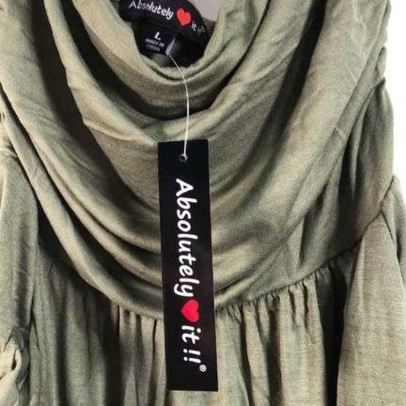 NWT Absolutely Love It Strapless Tube Top Maxi Dress in Olive Green sz L - Picture 2 of 3